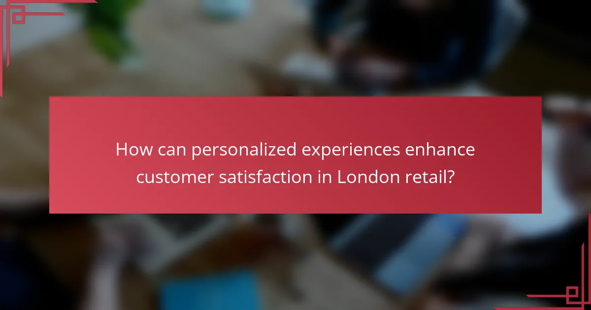 How can personalized experiences enhance customer satisfaction in London retail?