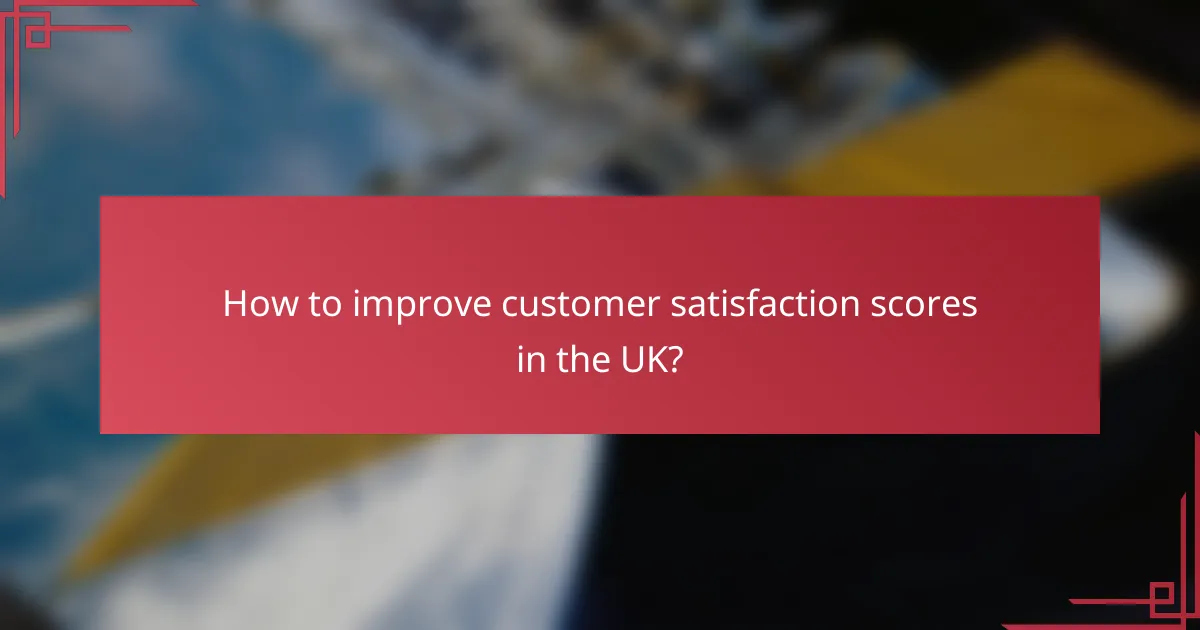 How to improve customer satisfaction scores in the UK?