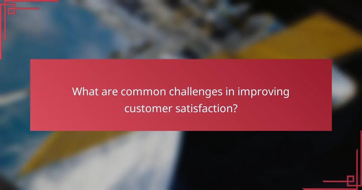 What are common challenges in improving customer satisfaction?