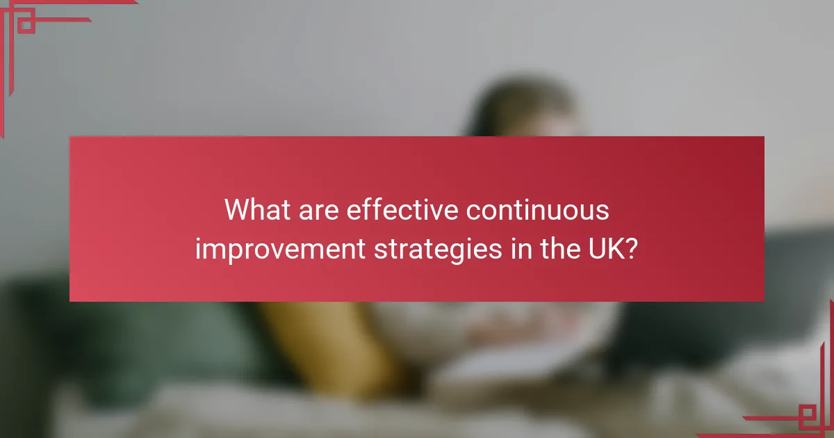 What are effective continuous improvement strategies in the UK?