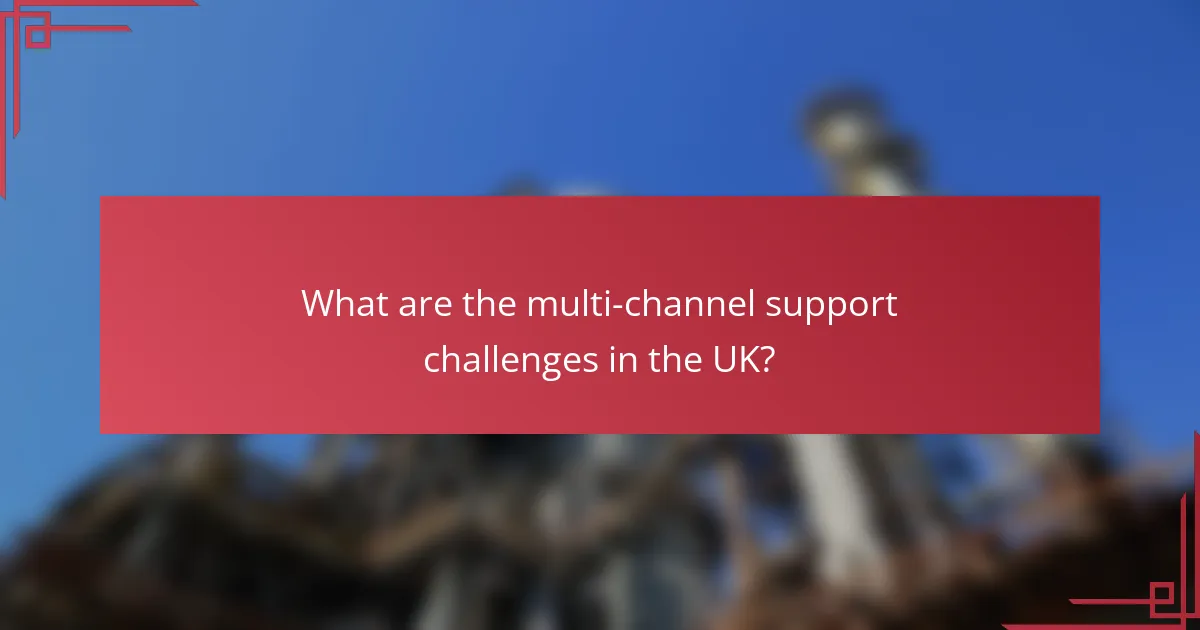 What are the multi-channel support challenges in the UK?