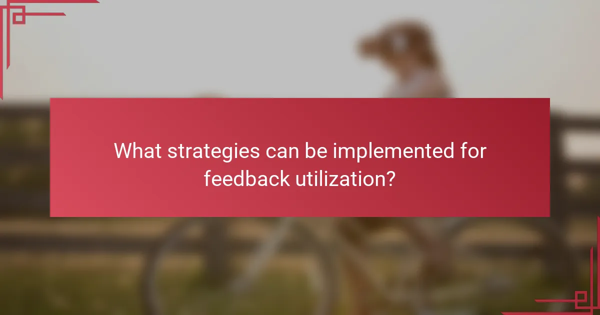 What strategies can be implemented for feedback utilization?