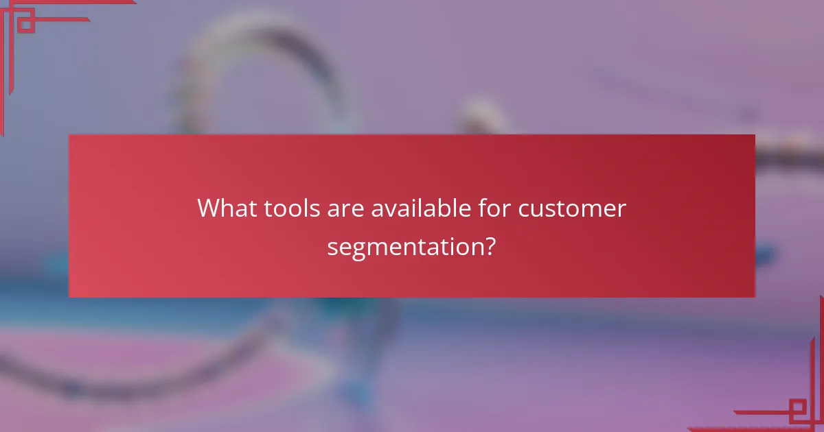 What tools are available for customer segmentation?